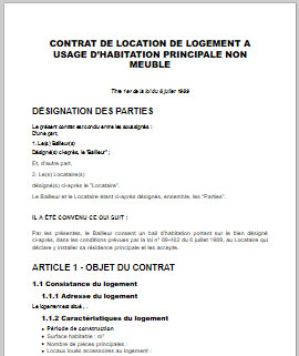 modele contrat location bail habitation