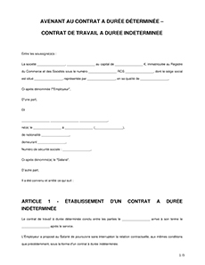 Avenant Au Contrat De Travail Modele D Avenant Legalplace