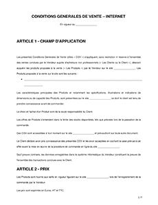 Conditions générales de vente code de commerce