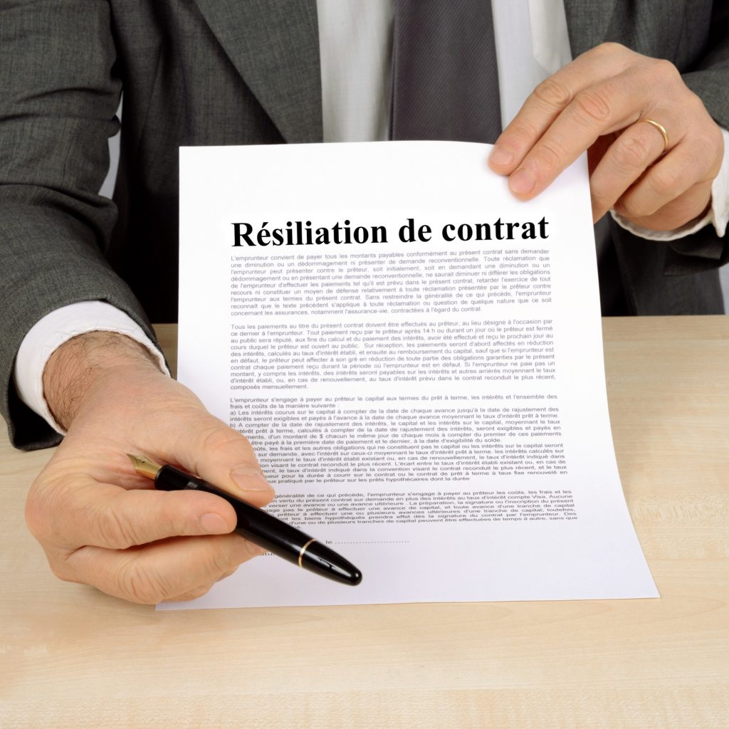 Modèle lettre de résiliation de contrat de prestation de service
