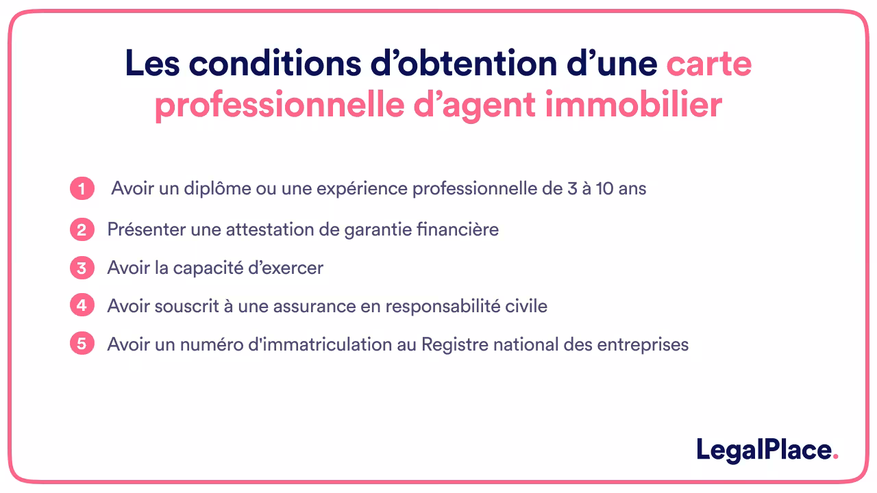 Les conditions d’obtention d’une carte professionnelle d’agent immobilier