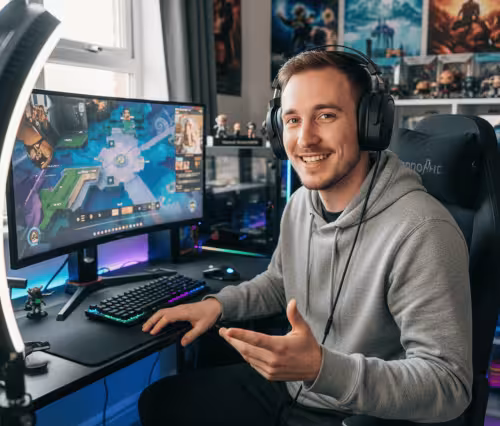 Gamer en train de faire un stream