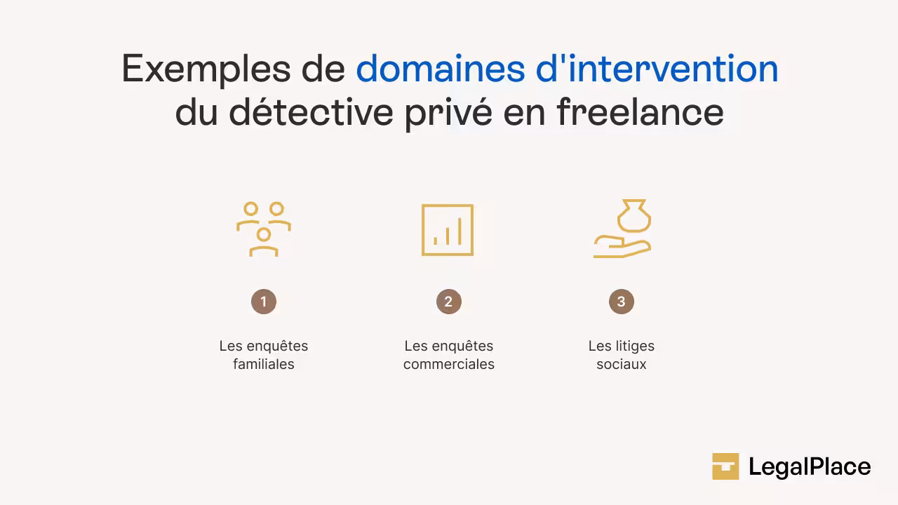 exemples de domaines d'intervention du détective privé indépendant
