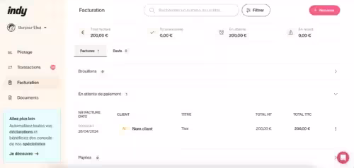 Logiciel de facturation Indy