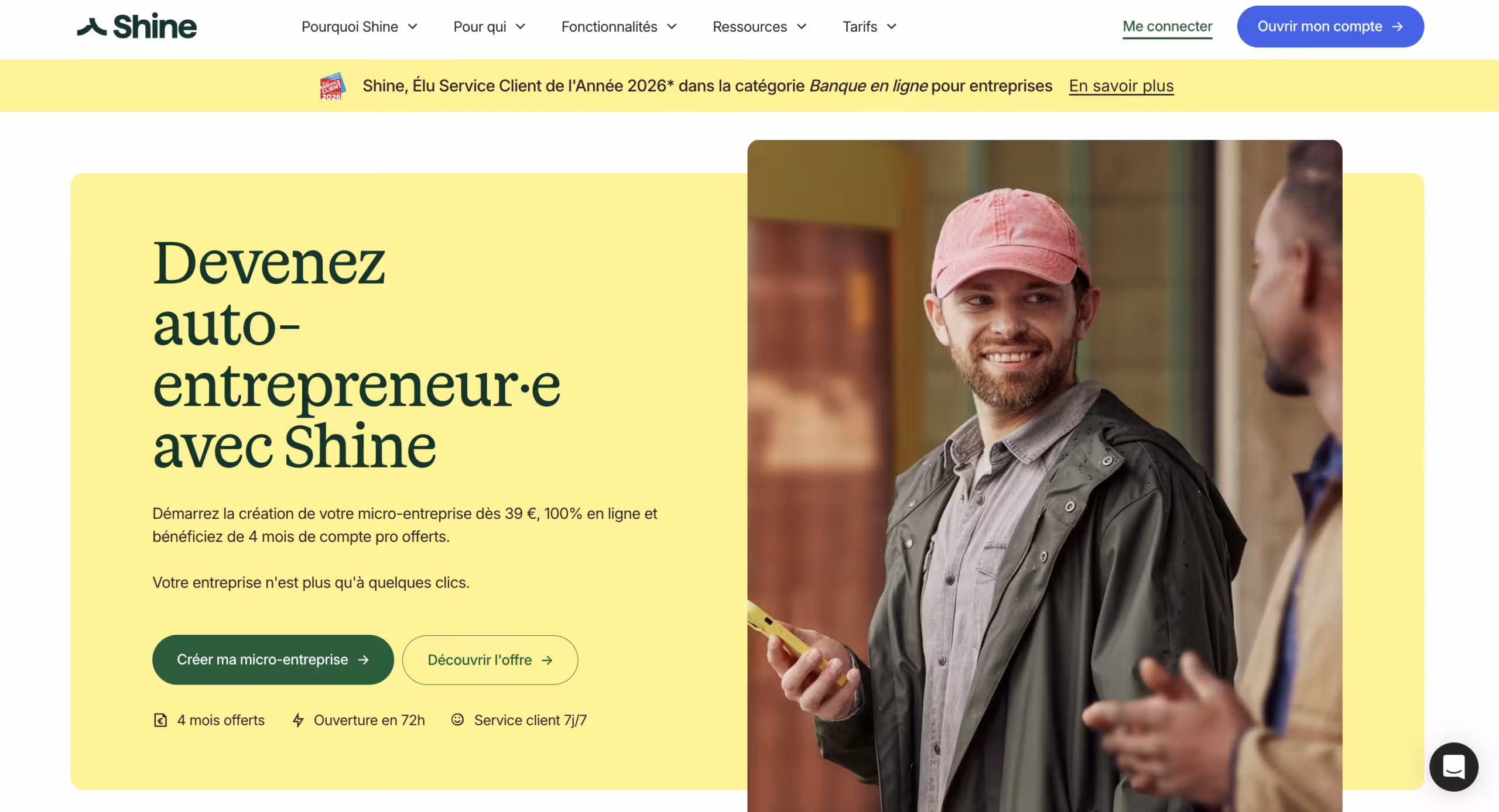 Site Shine créer auto-entreprise