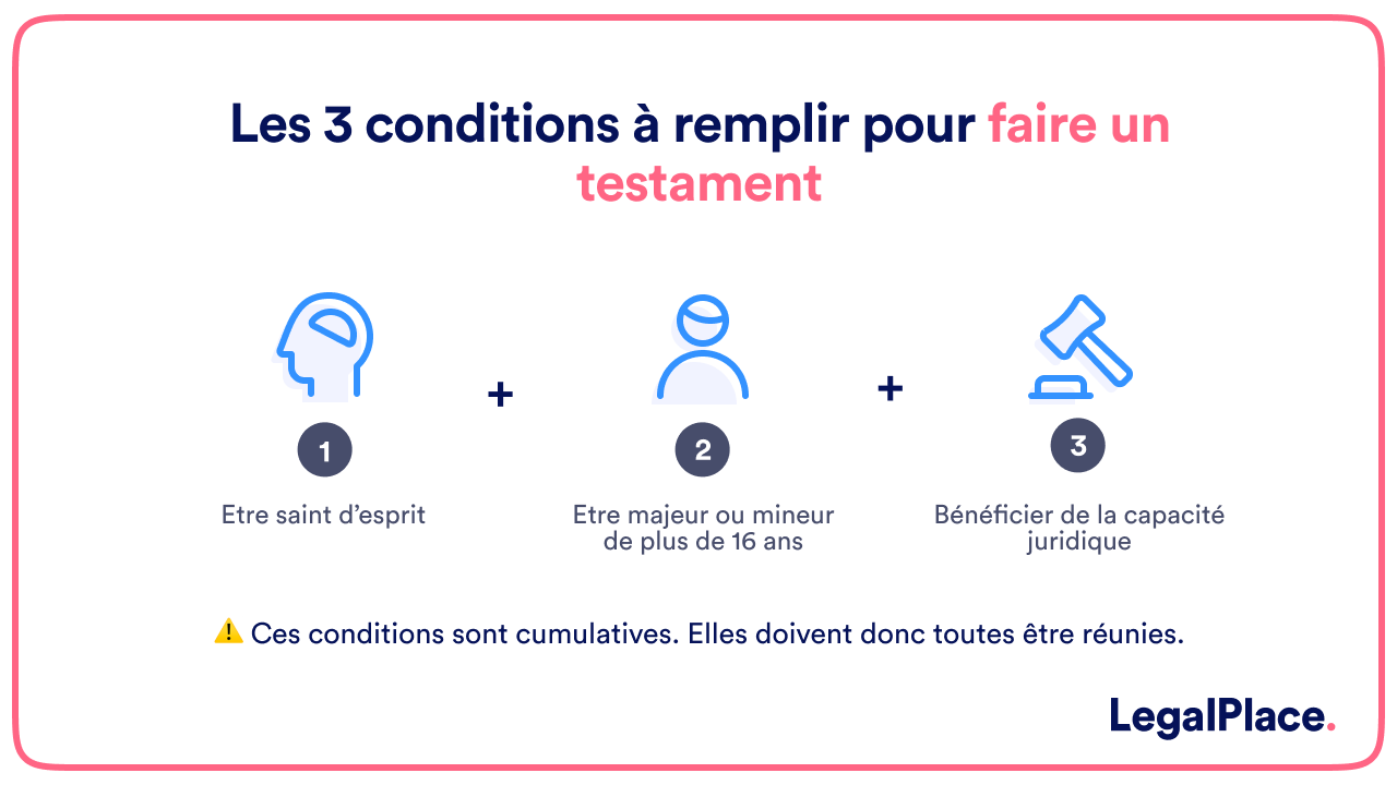 Les 3 conditions à remplir pour faire un testament