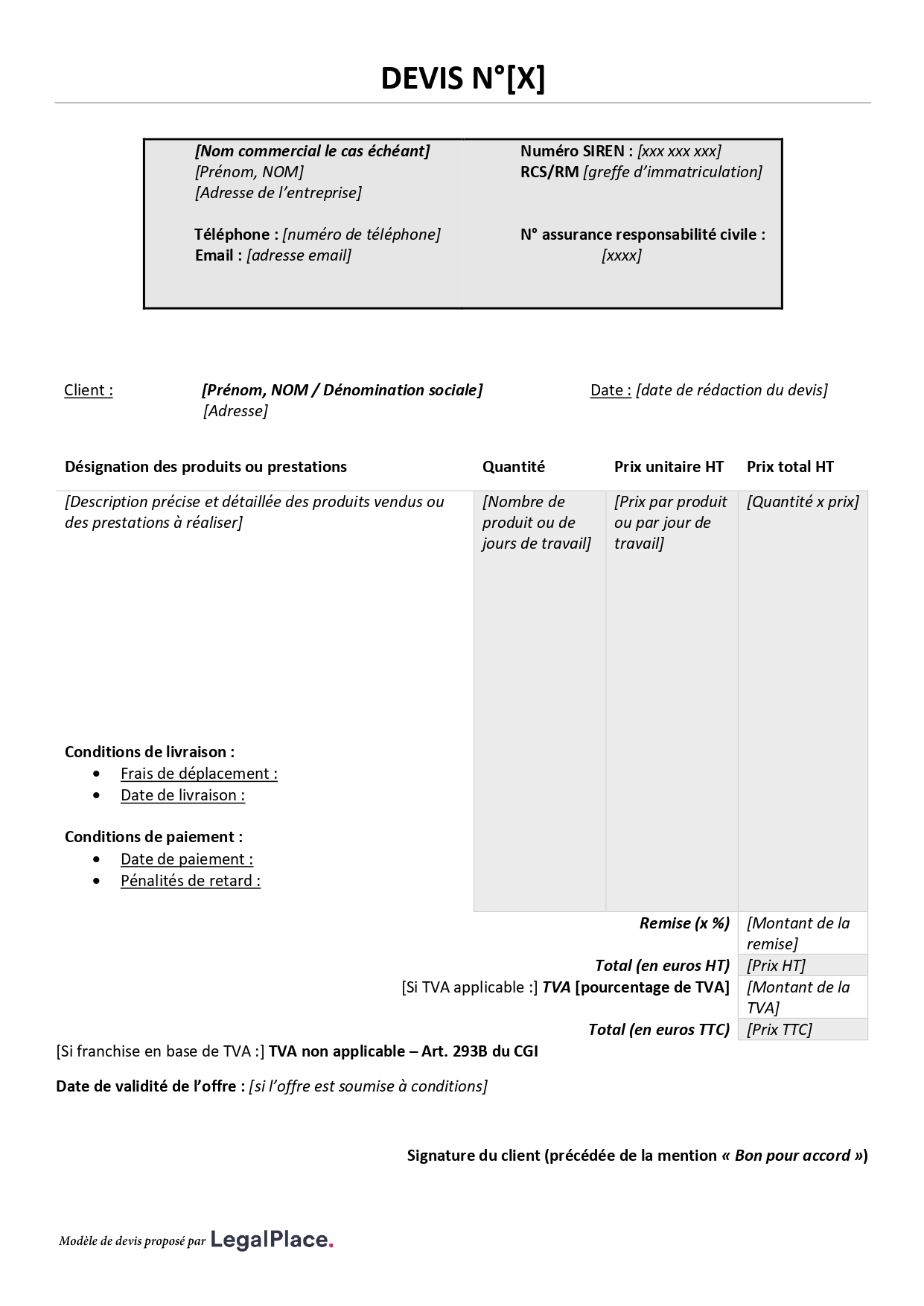 Devis En Tant Qu Auto Entrepreneur Mode D Emploi Et Modele