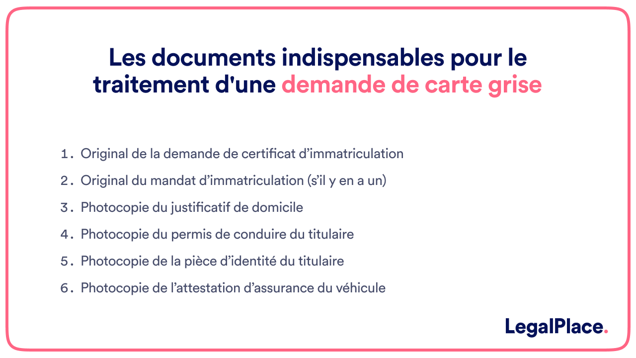 Les documents indispensables pour le traitement d'une demande de carte grise