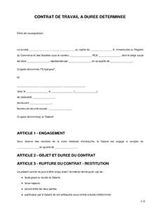 Modeles Contrat De Travail Cdd Et Cdi A Telecharger Word Pdf