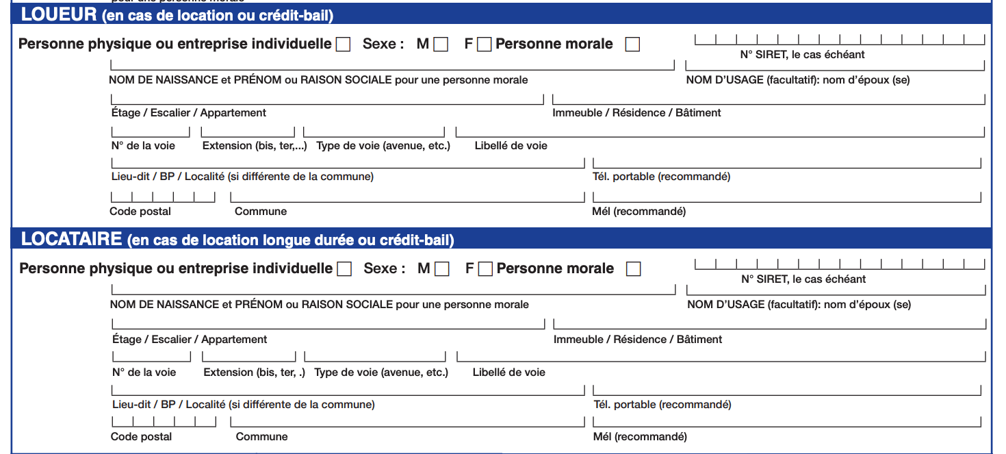 information location demande immatriculation