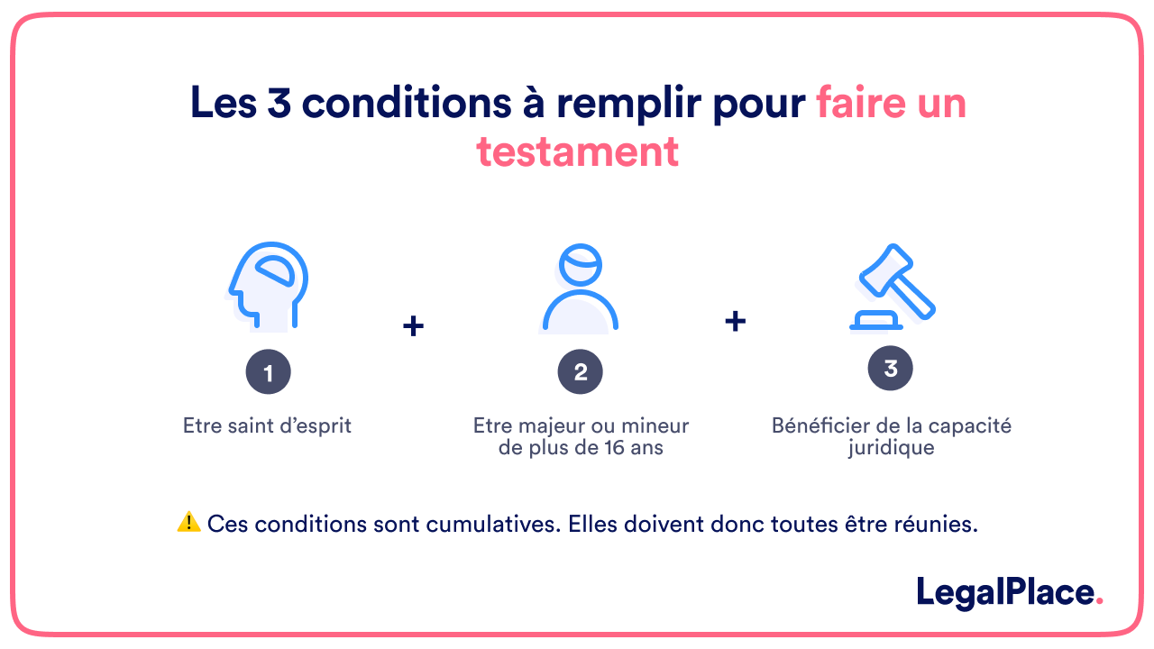 Les 3 conditions à remplir pour faire un testament