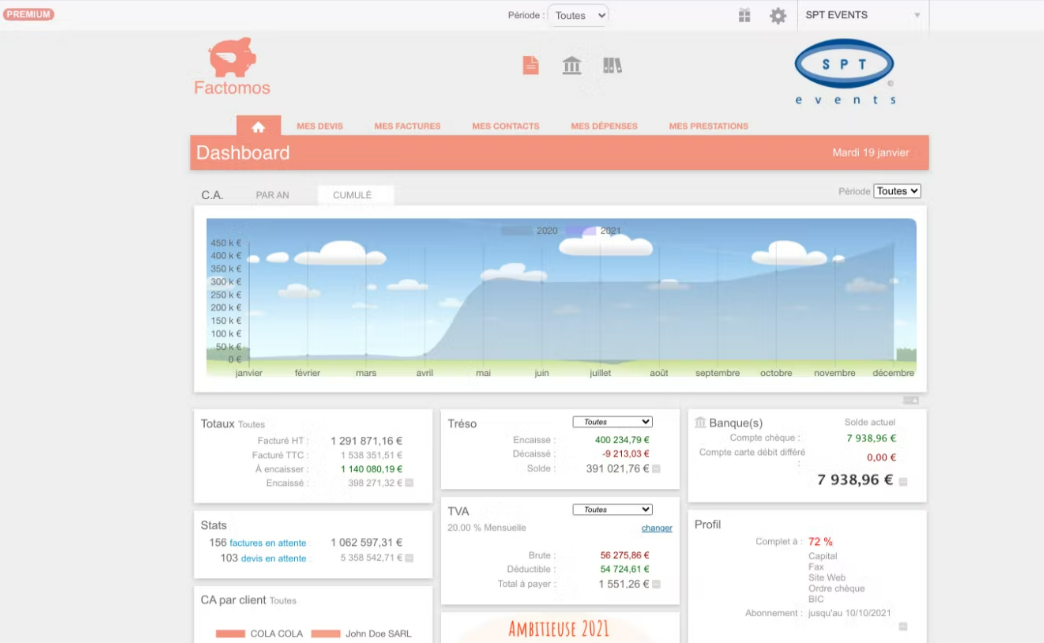 capture d'écran logiciel factomos 