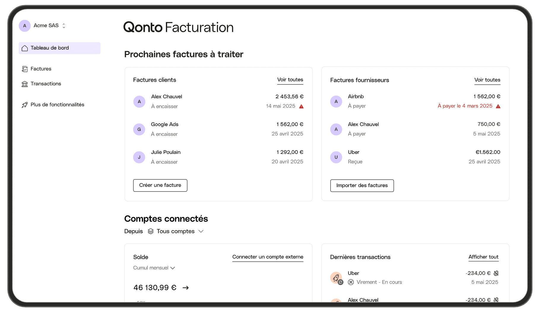 Qonto facturation