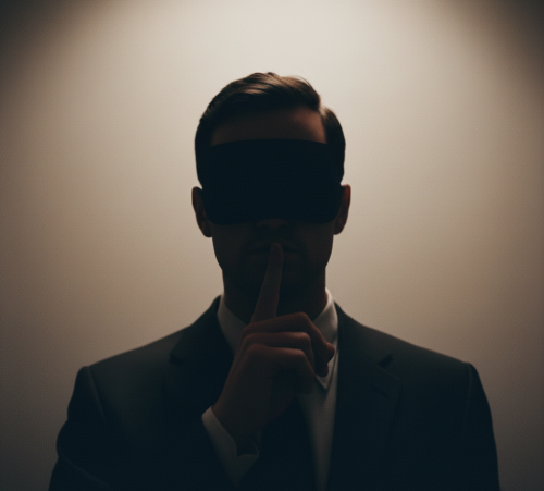 un homme dans l'obscurité qui se cache d'être qui il est 