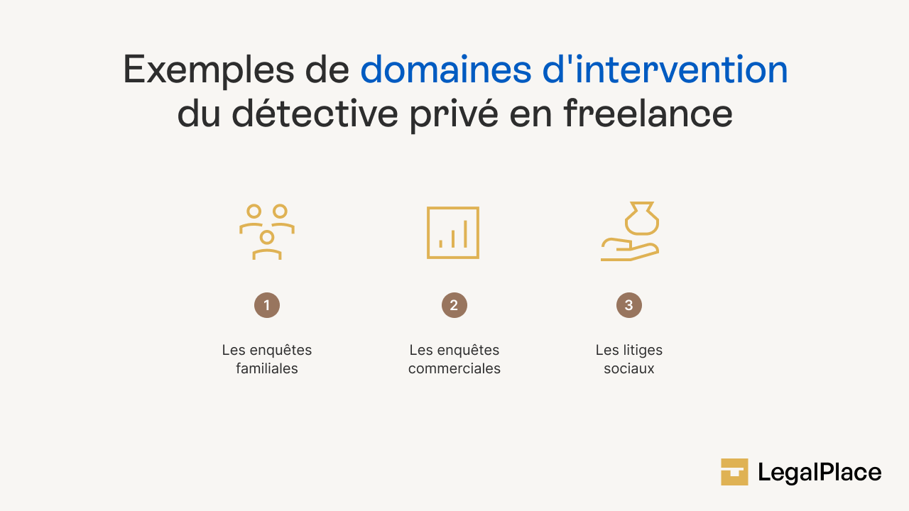 exemples de domaines d'intervention du détective privé indépendant