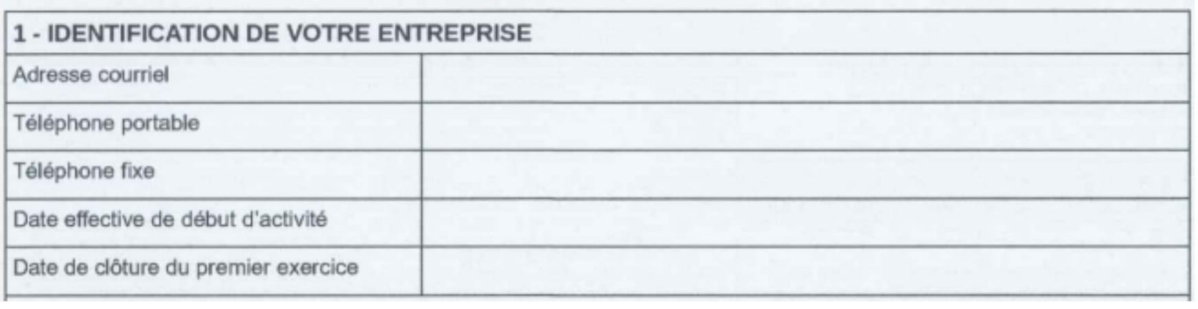 Formulaire création domiciliation encadré 1