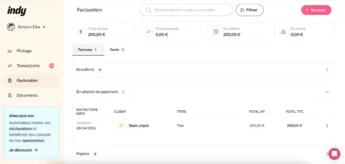 Logiciel de facturation Indy