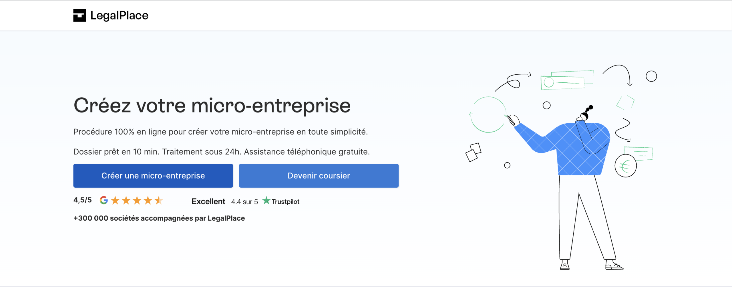 Site LegalPlace créer micro-entreprise