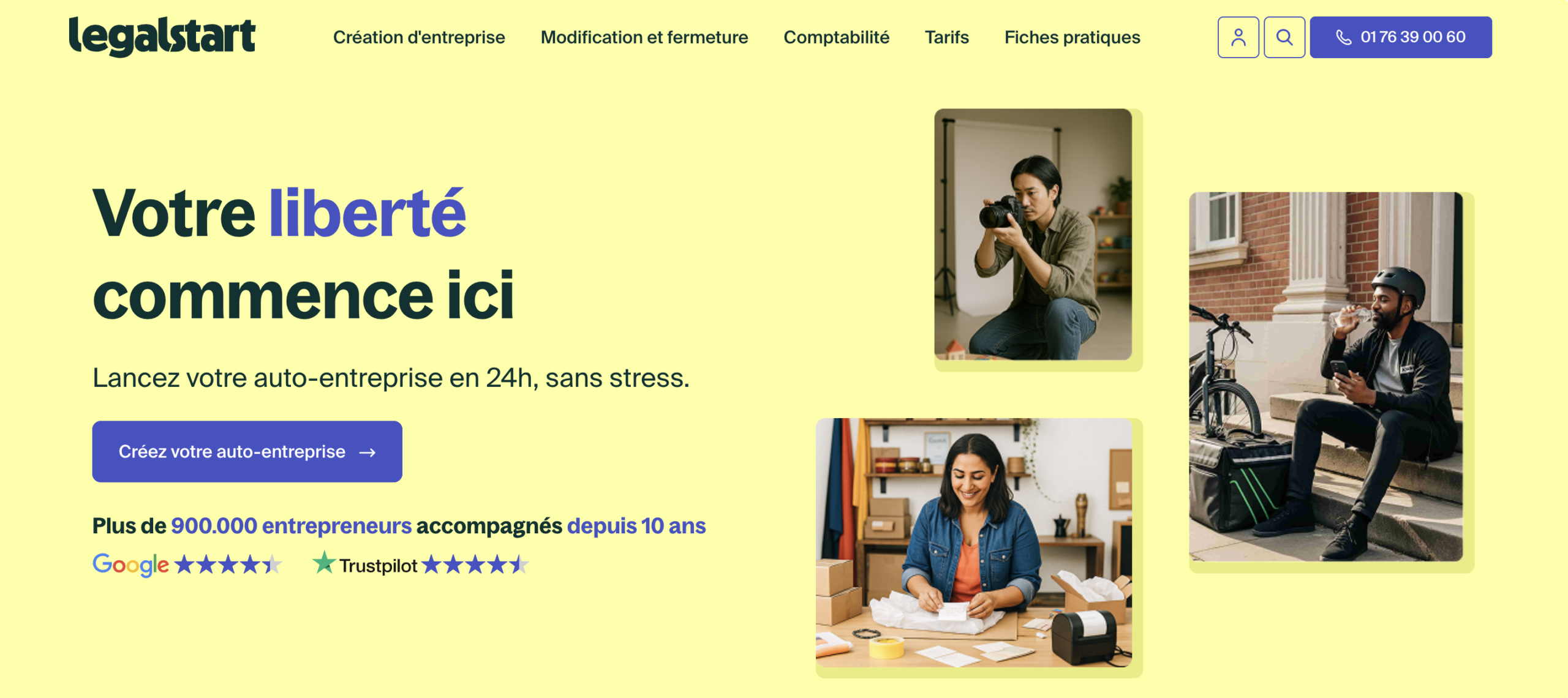 Site création micro-entreprise Legalstart