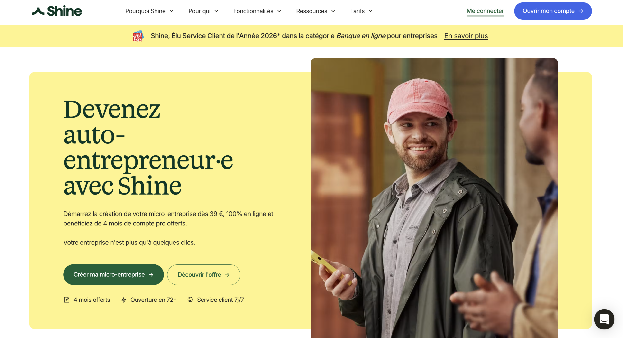 Site Shine créer auto-entreprise