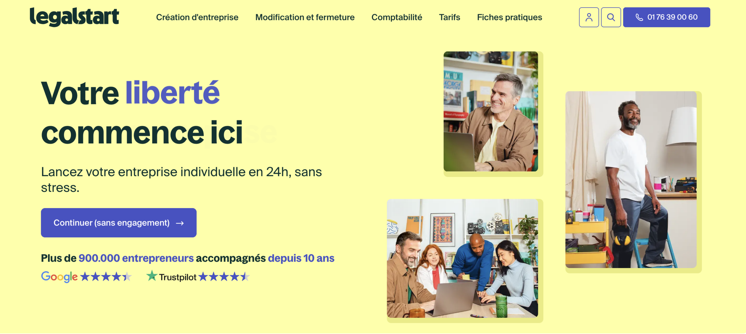 Créer entreprise individuelle Legalstart