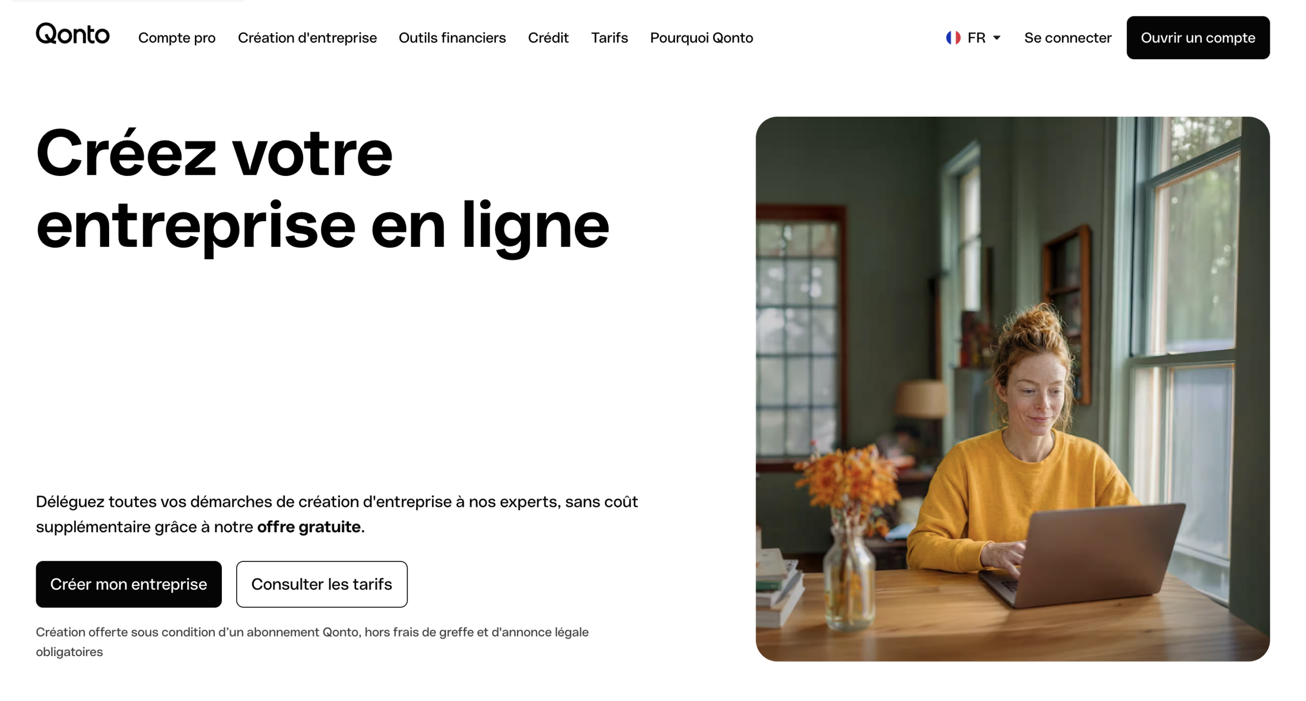 Créer entreprise Qonto